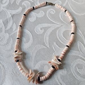 Vintage Hawaiian Angel Skin Puka Shell Surfer Necklace